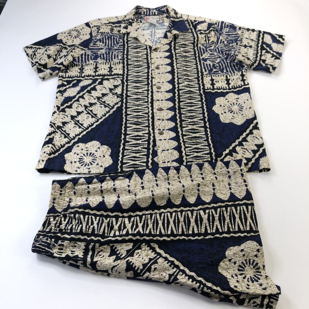 Hilo Hattie VINTAGE XL Short Sleeve Hawaiian 2 Pc Shorts (Large 31") Shirt Set